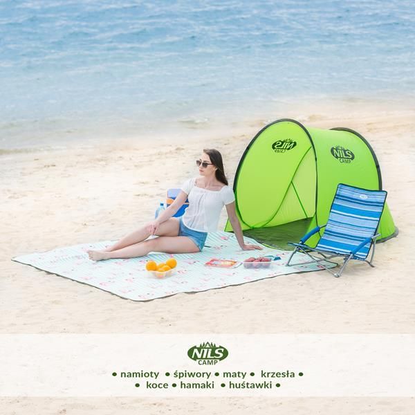 Nc3173 namiot plażowy samorozkładający zielony podłoga nils camp