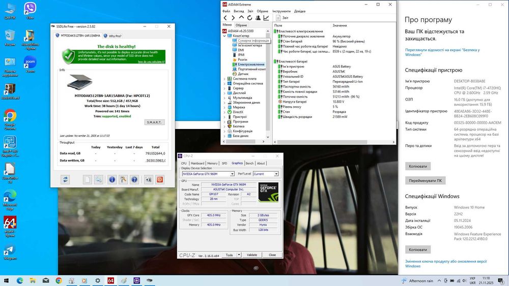 ноутбук Asus ROG GL551J FullHD i7-4720HQ 16GB 512GB SSD GTX 960M 2GB