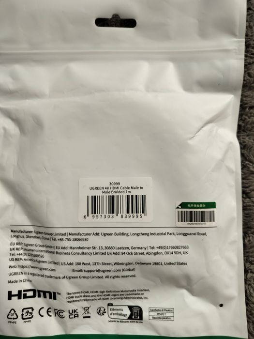 Ugreen 4K hdmi cable male to male 30999