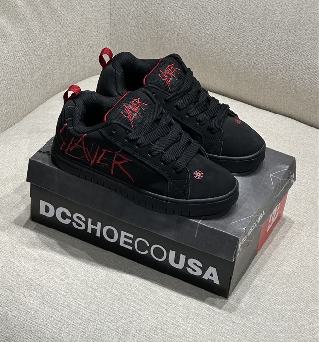 ЖИВІ ФОТО‼️ DC Court Graffik Slayer Skate Shoes Low-Top Black Red