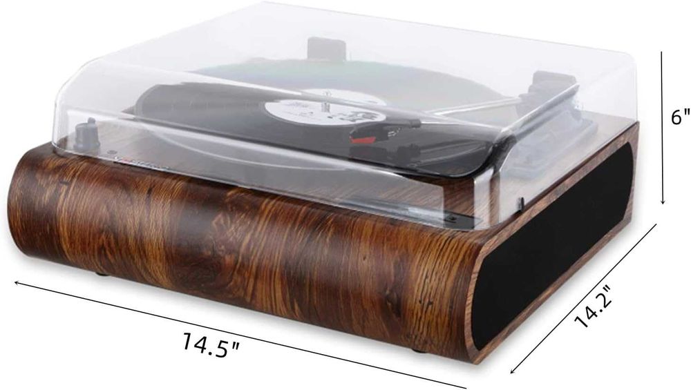 Winylowy gramofon VOSTERIO Bluetooth z wbudowanym głośnikiem
