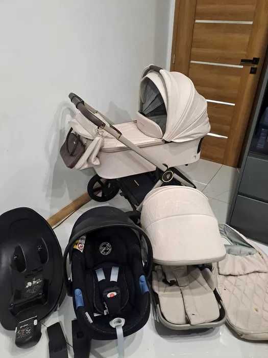 Venicci upline 3w1 + baza fotelik Cybex lub avionaut  Lekko kompaktowy wózek