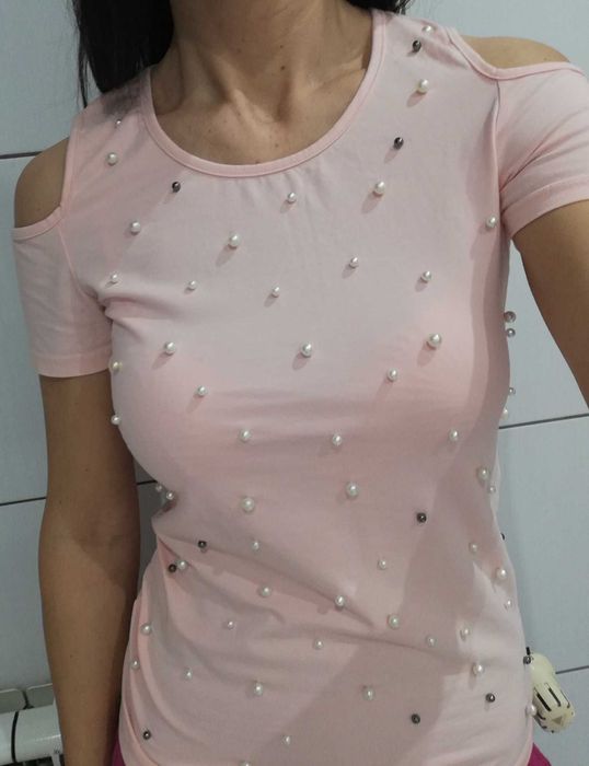 Bluzka perełki wycięcia s/m