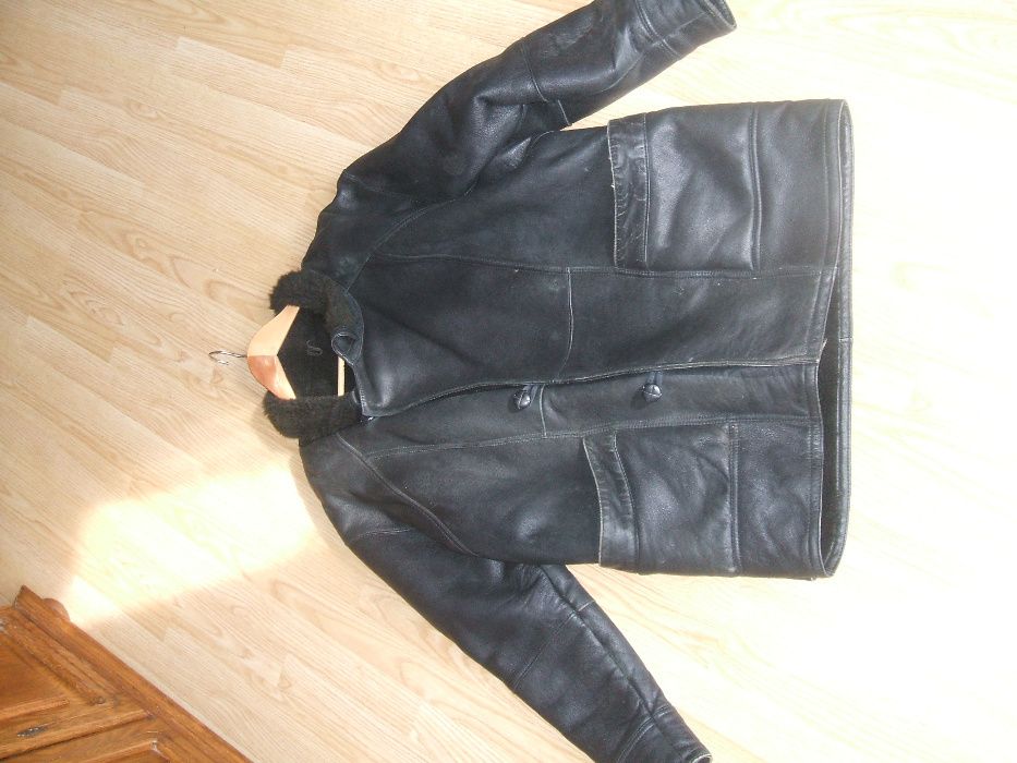 kurtka skórzana ocieplana xl . xxl . czarna. kozuch