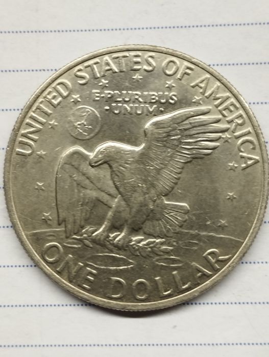 Moeda 1 dolar 1972 - silver plate