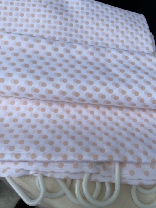 Cortina de Banheira em tons Bege e Laranja - Casa de Banho