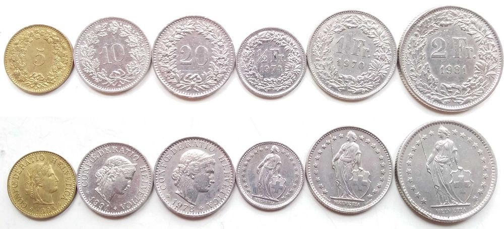 Наборы монет Грузии, Румынии, Швейцарии, Таиланда,