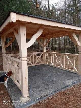 Altana ogrodowa sosnową do własnego montażu 3,5x3,5 m m