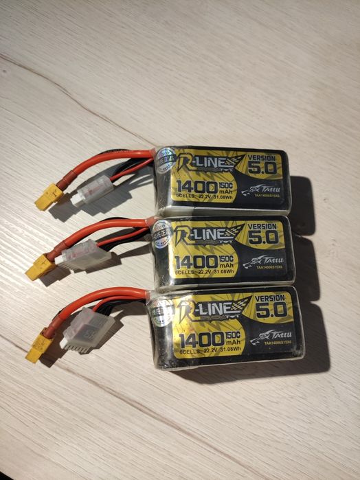 Tattu 6S LiPo-accu 1300 mAh 22,2 V 130C 6S batterij met XT60 stekker Rline Series voor professionele FPV Racing Competitions