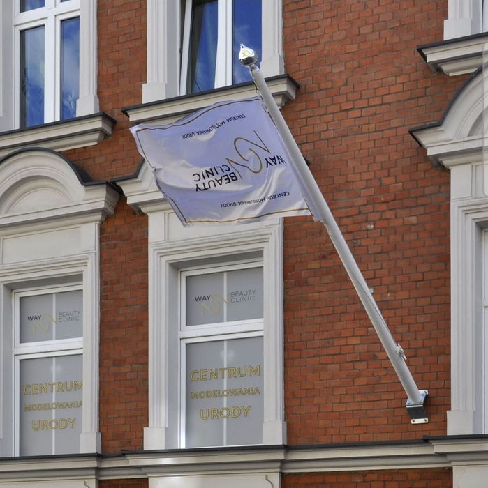 Maszty flagowe fasadowy biały 2–4 m x2 sztuki | montaż do muru 60° fla