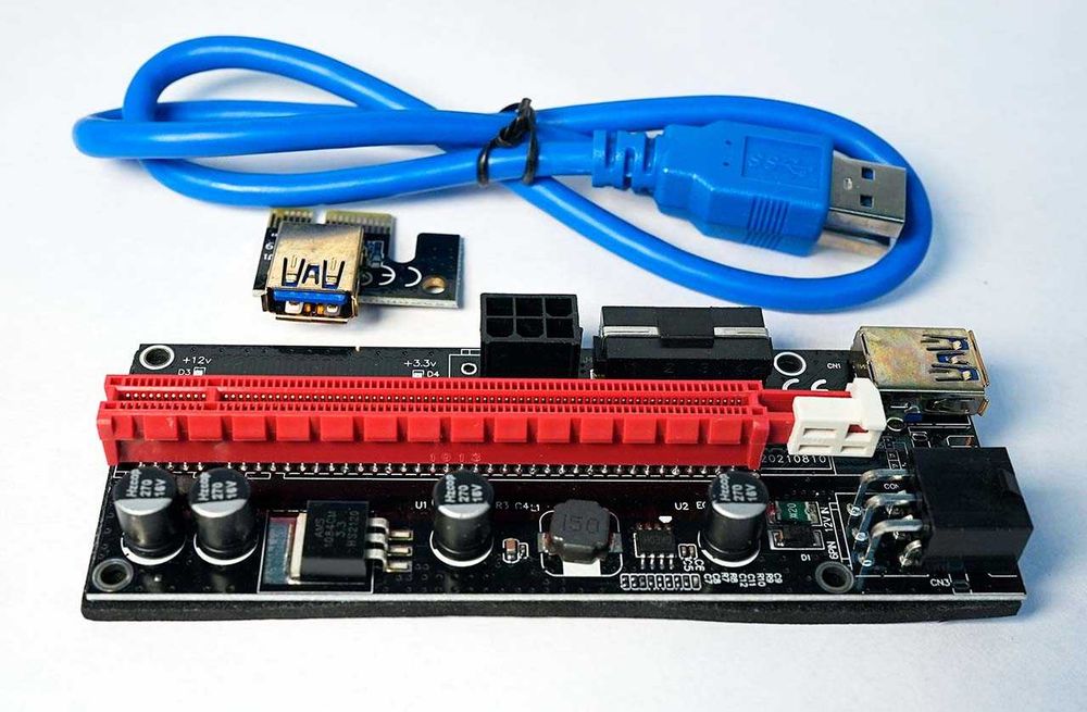 Райзер Riser ver009S (PCE164P-N08), PCI-E 1X to 16X