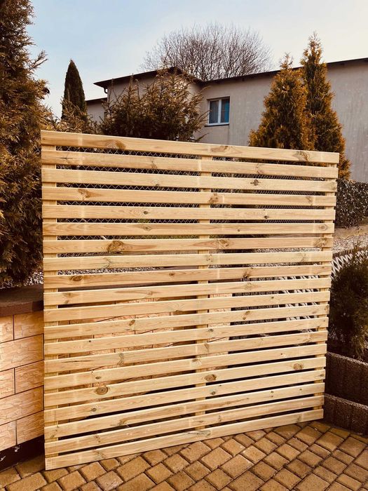 Nowoczesny Płot Ogrodowy Drewniany Przęsło 180 cm Pergola