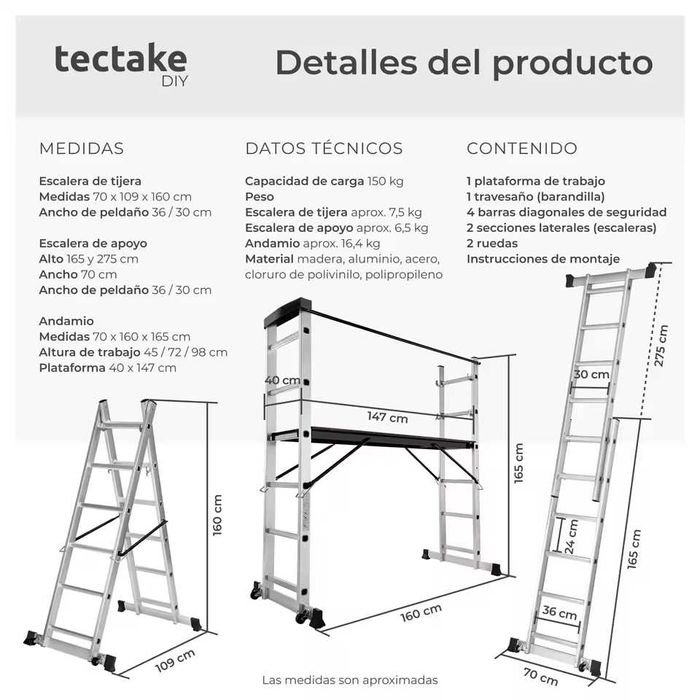 Andaime móvel desdobrável