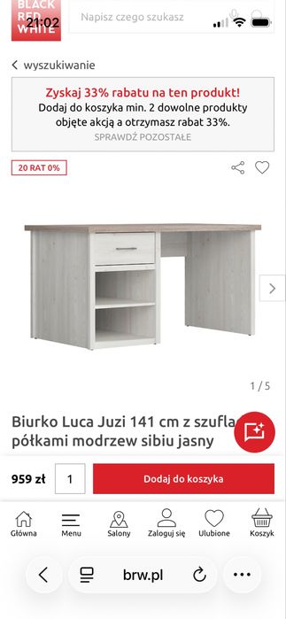Duze biurko bialo-brazowe luca juzi