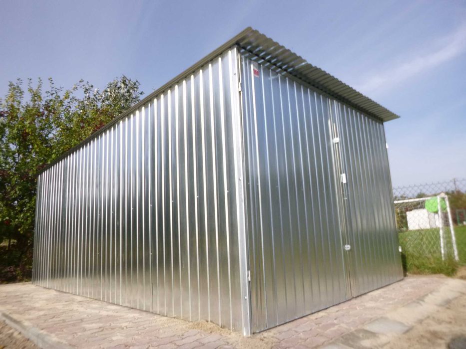 Garaż blaszany, blaszak 3x5, brama dwuskrzydłowa, SZYBKA DOSTAWA ocynk