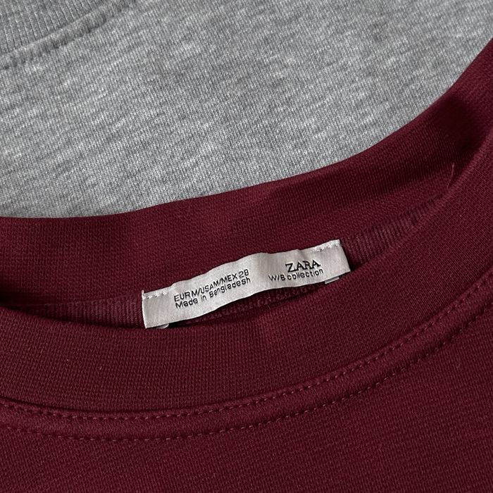 Світшот zara у трендовому кольорі бургунді