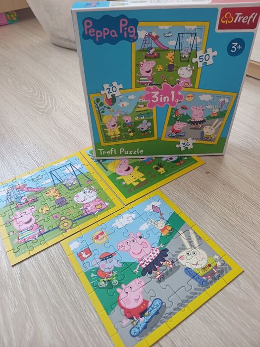 Puzzle 3w1, Świnka Peppa, Peppa Pig, Trefl
