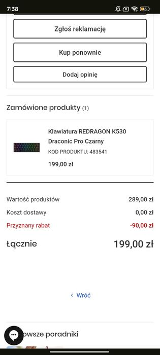 Klawiatura mechaniczna Redragon K530 Dragonic Pro 60%