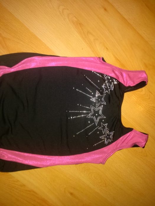 strój gimnastyczny body cyrkonie gimnastyka artystyczna 122-128cm