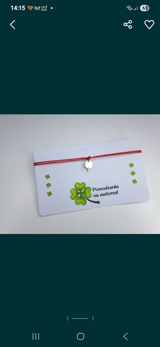 Bransoletka koniczynka na szczęście Matura Egzaminy