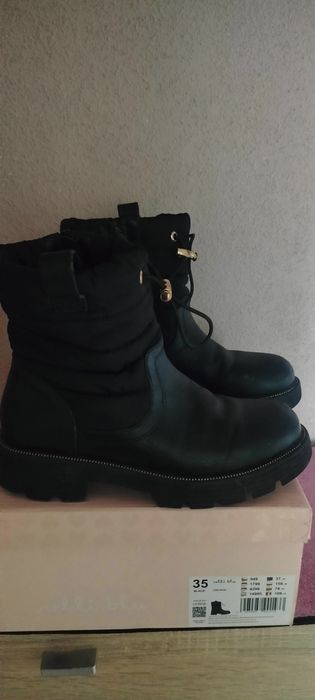 Czarne wygodne kozaki buty zimowe Nelli blu CCC 35