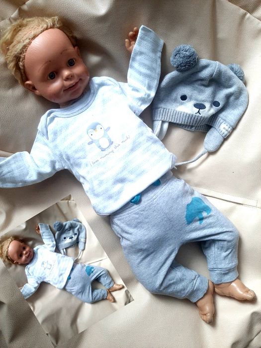 Zestaw roz 56/62 21 sztuk mega paka komplet dla chłopca wyprawka dres