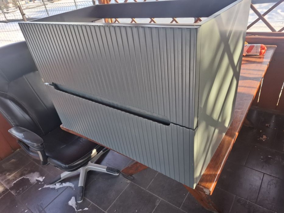 Szafka łazienkowa wisząca ryflowana szara - 80 cm - PAVANI