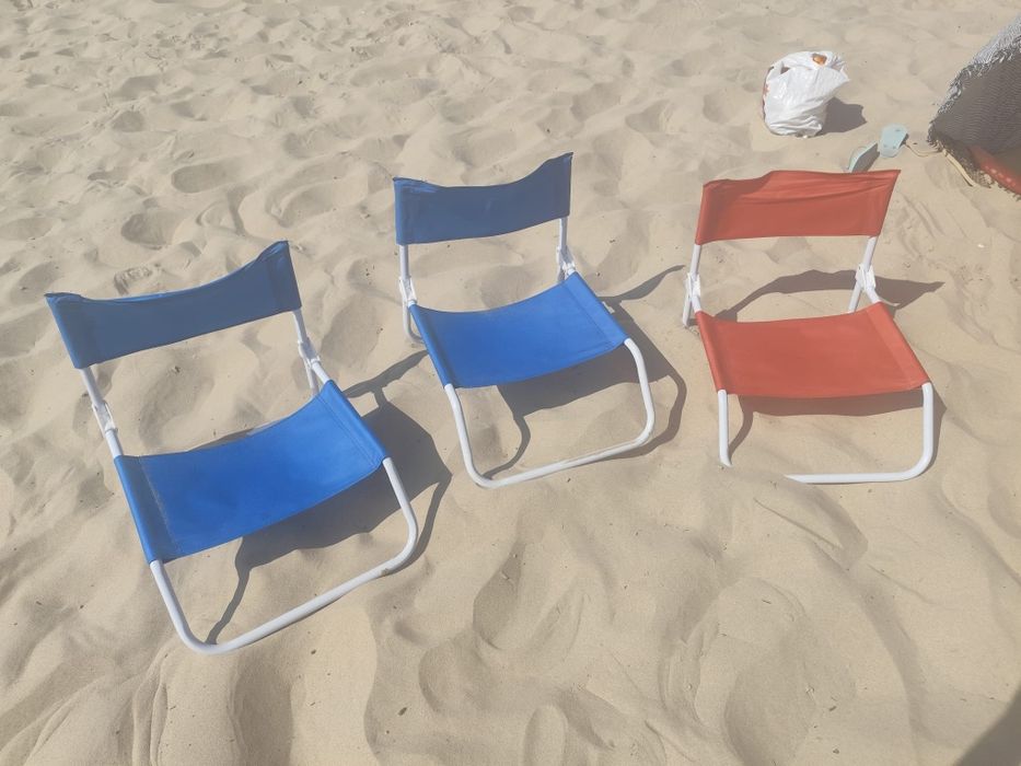3 Cadeiras de praia c/ saco de transporte