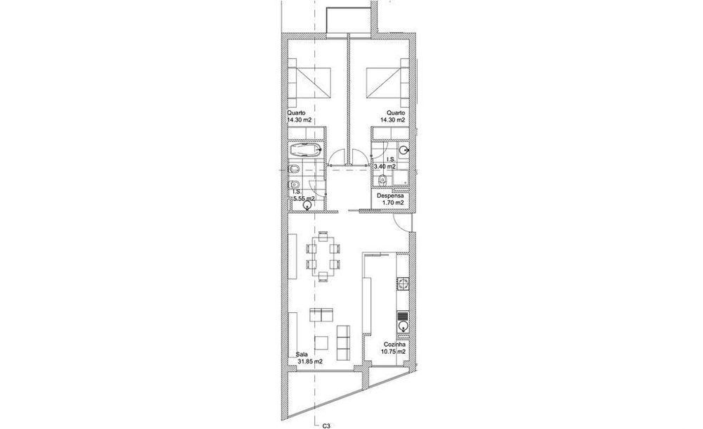 Apartamento T2 em Apúlia e Fão