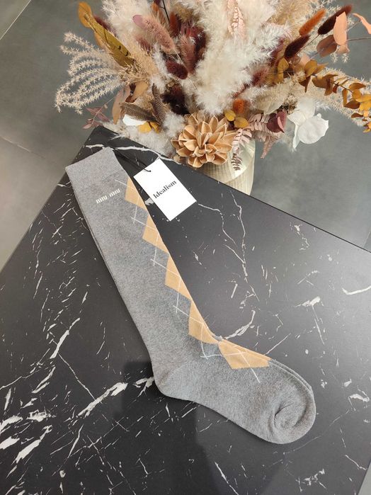 Шкарпетки Miu Miu Wool And Cashmere Socks Slate Gray
