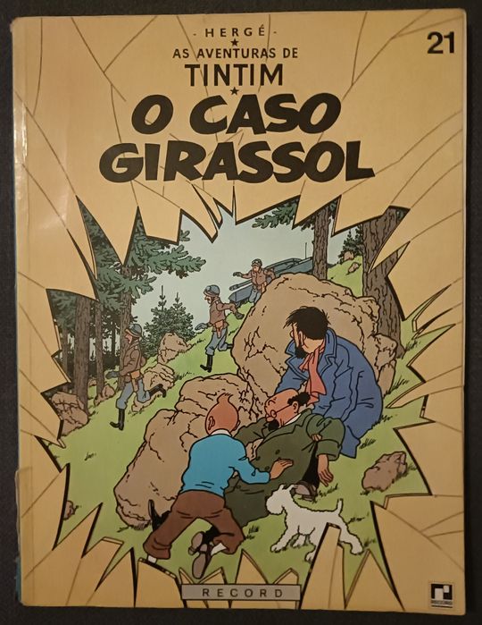 5 livros BD de Hergé: As Aventuras de Tintim (n°s 7, 9, 18, 20 e 21)