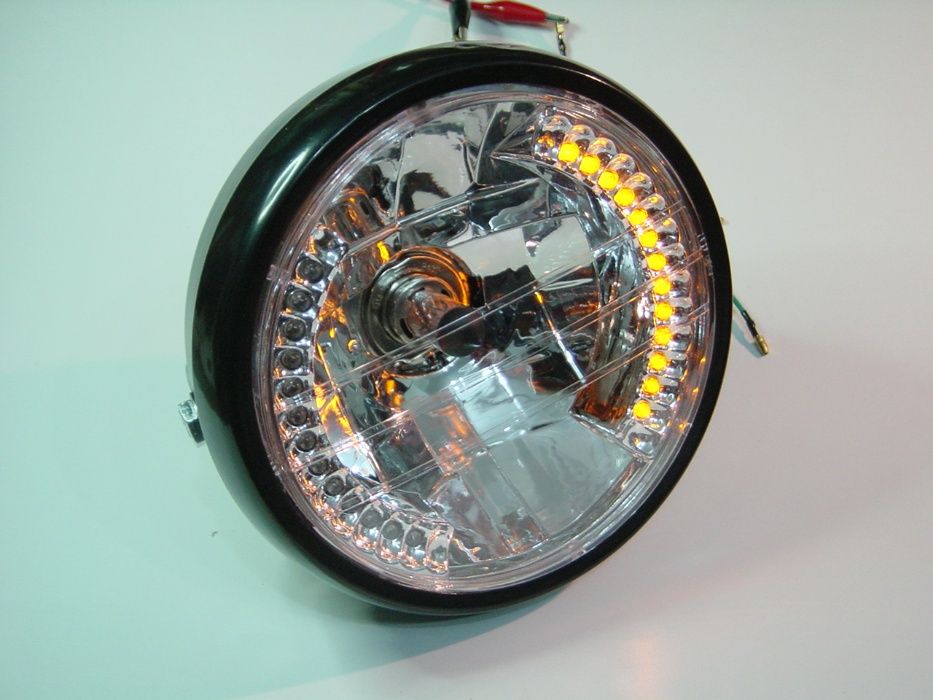 Farol universal com piscas para mota