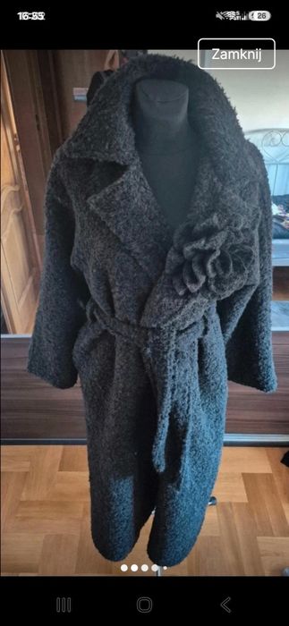 Nowy czarny płaszcz rozm uni m l małe xl