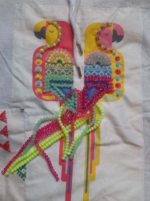 Bluzka letnia z kapturem styl boho roz S