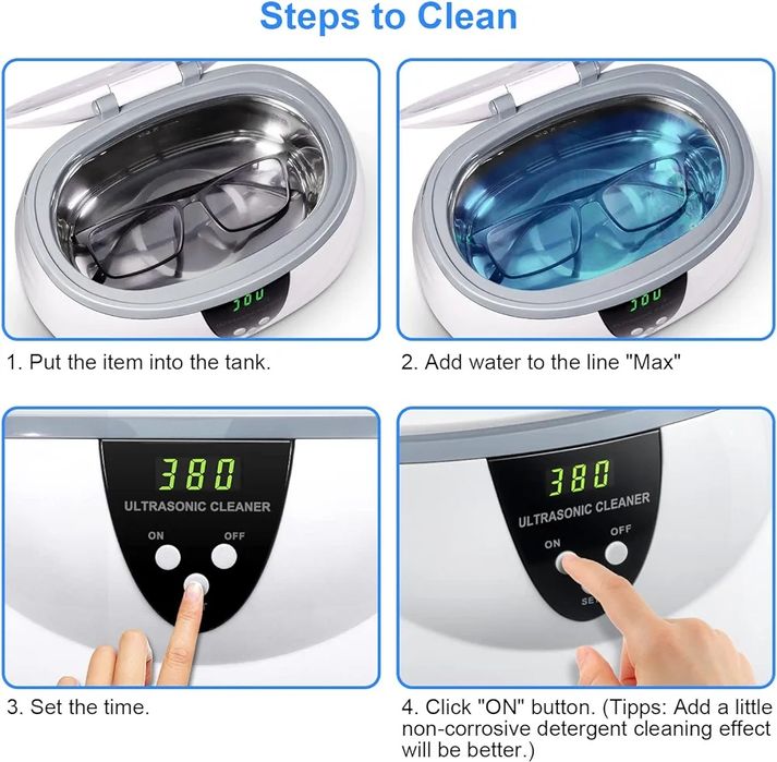 Vloxo cd-3800a myjka ultradźwiękowa 600ml