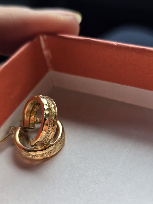 Kolczyki srebrne 925 grubo złocone 18k