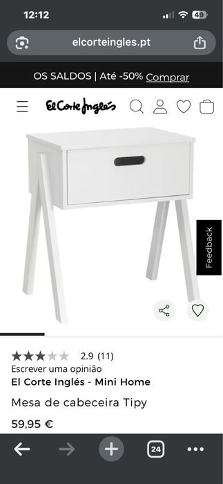 Mesa de cabeceira Corte Ingles