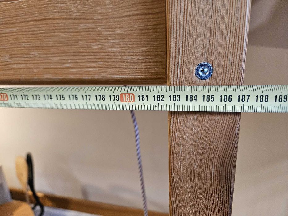 Łóżko piętrowe pojedyncze, antresola Lukdom 180x80 cm + materac