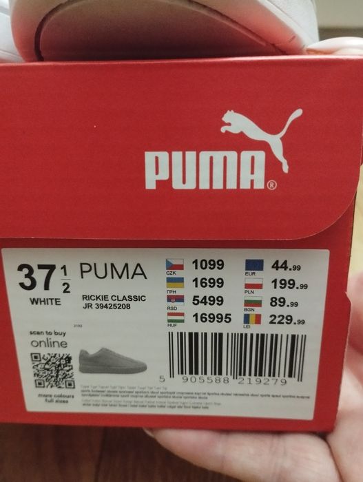 Adidasy Puma białe 37,5