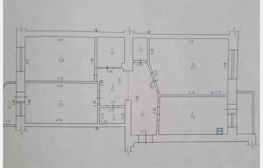 3к квартира 88м2 цегла котел поверх 2/7 Центр