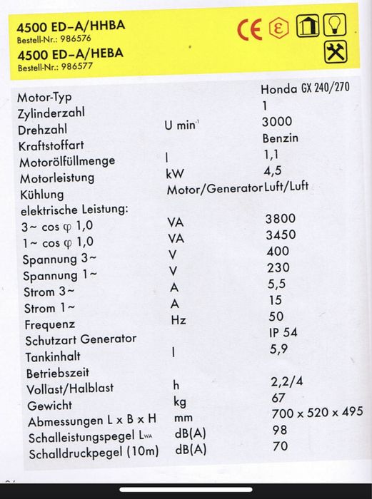 Продам асинхронний бензогенератор GEKO 4500 ed-a/hhba