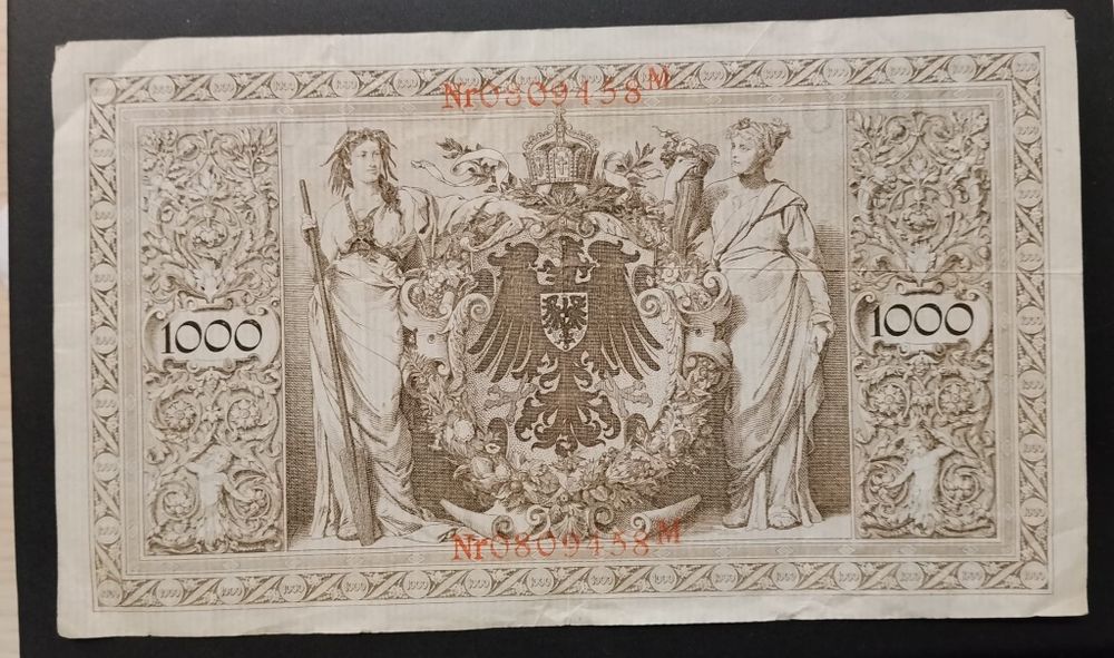 Banknot 1000 Marek Niemcy 1910 obiegowy, Berlin, wielki banknot