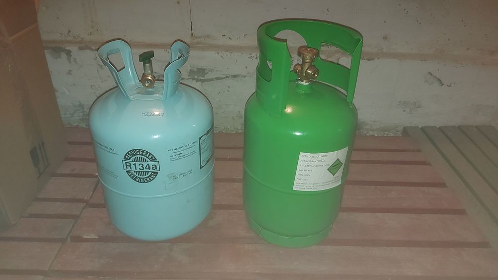 Балон газовий 12л з латунним перехідником під шланг 21.8 ліва різьба