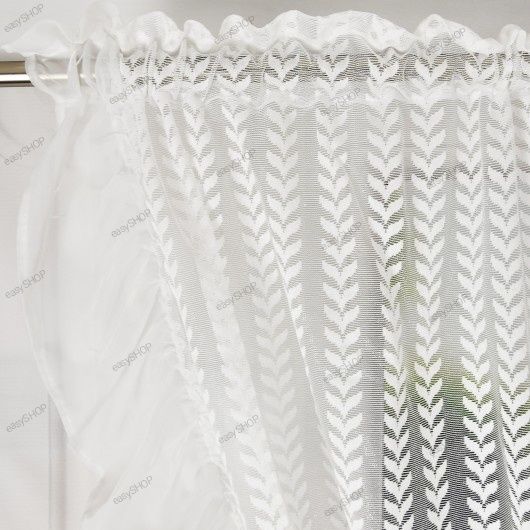 Długa gotowa firana koronkowa z falbanką