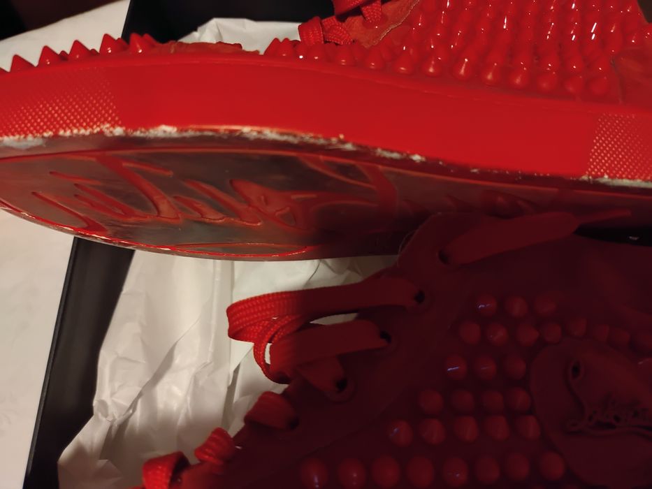 Christian Louboutin  Lou Spike High Top Sneakers  czerwone 38