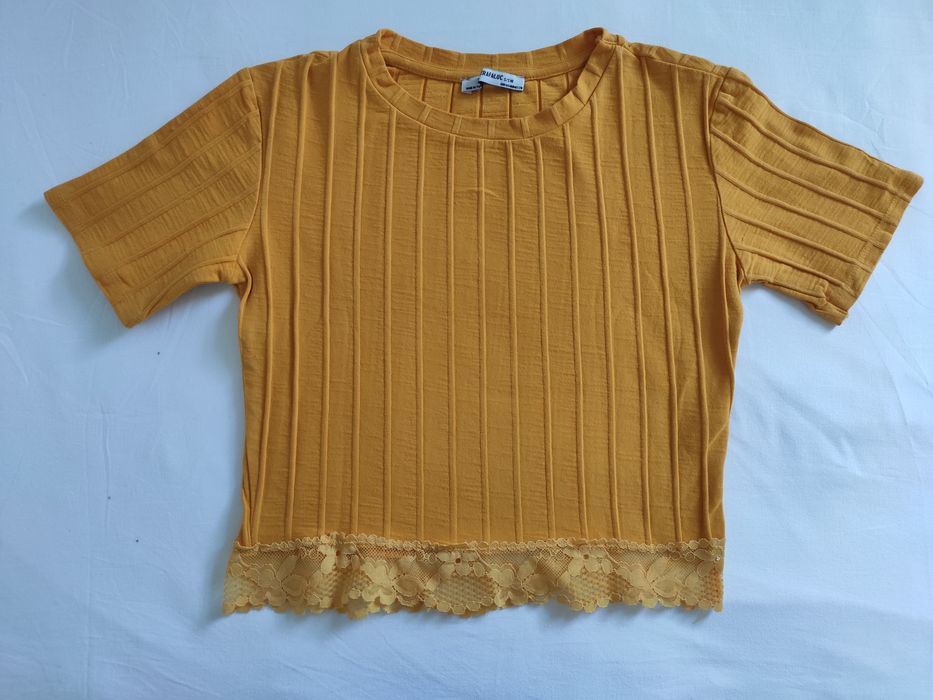 Crop top w kolorze pomarańczowym zara