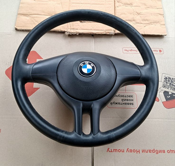 Руль бмв е34 36 38 39 46 53 83 М стиль bmw чорна  шкiра