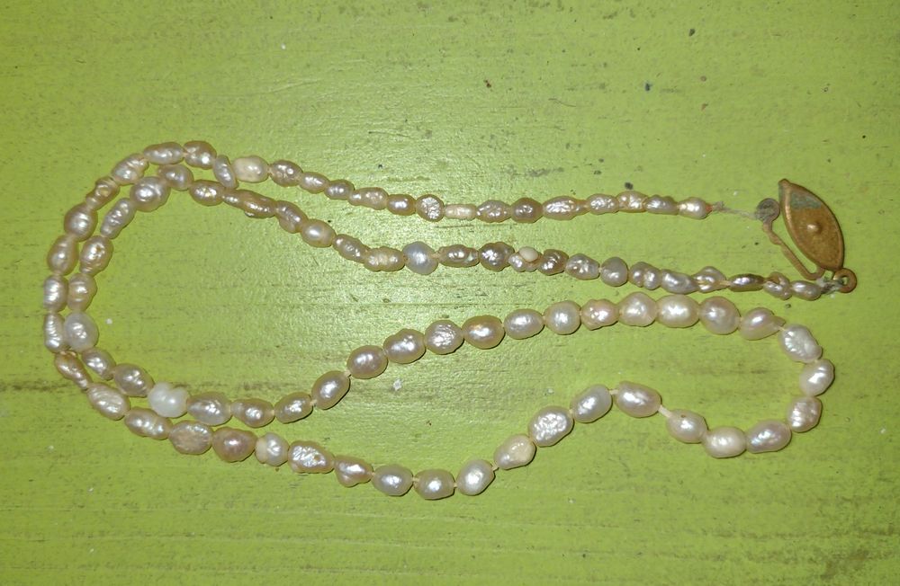 Stary naszyjnik naturalne perły słodkowodne