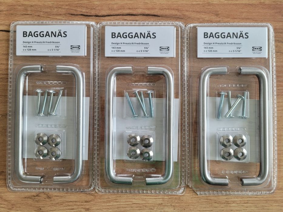 Uchwyty do mebli srebrne/stal nierdzewna bagganas ikea