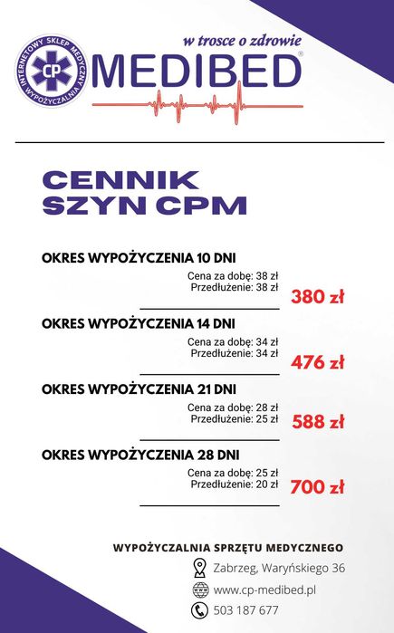 Szyna CPM ARTROMOT Bielsko Biała, Cieszyn, Ustroń, Skoczów - wynajem